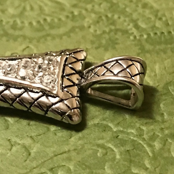 ⭐️Host Pick⭐️ Silver Pendant with CZ Stones - gorgeous quality - Picture 5 of 6